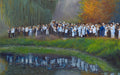 Tashlich in Uman - oil painting by Sorah Gorelick