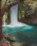 The Banyas waterfall - oil painting by Sorah Gorelick